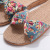 2021 Summer Imitation Linen Cotton Slippers Women's Home Indoor and Outdoor Couple Cute Non-Slip Bathroom Home Non-Slip Slippers