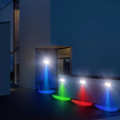 New Human Body Induction Cob Wall Lamp LED Solar Patch Seven-Color Ambience Light Garden Garden Lamp Outdoor Street Light