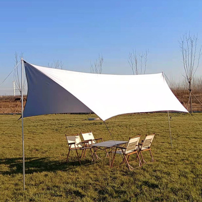 210D Silver Pastebrushing Outdoor Butterfly-Shaped Canopy Tent Sun Protection Hexagonal Portable Oxford Cloth Rain-Proof Camping Picnic Sunshade
