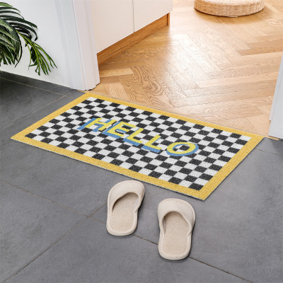 Creative Home Door PVC Loop Floor Mat Plaid Door Non-Slip Thickened Floor Mat Entry Door Waterproof Plastic Floor Mat