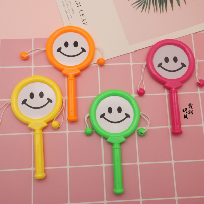 Smiling Face Swinging Drum Children's Plastic Toy Gift Party Active Atmosphere Cheering Props