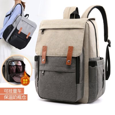 New Patchwork Mother and Baby Backpack Multi-Functional Large Capacity Bags Fashion Simple Mummy Backpack