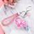 Personalized Trendy Acrylic Oil-in Heart Keychain Flowable Sequins Quicksand Bag Accessories Car Key Chain