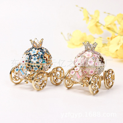 Wedding Rabbit Princess Pumpkin Car Jewelry Box European Crown Engagement Ring Box Ornament Storage Box for Girlfriend