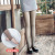 Stewardess Gray Transparent One-Piece Trousers Autumn and Winter Fleece-Lined Thick Leggings Outer Wear Sexy Fake Transparent One Pantyhose
