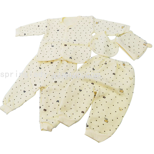 spring lady newborn thermal underwear 5-piece suit autumn and winter thickened men‘s and women‘s clothes for babies children‘s clothing