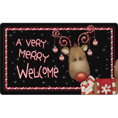 Home Garden Candy Cane Reindeer Inch Decoration Floor Mat Welcome Merry Christmas Decorations Holiday Doormat