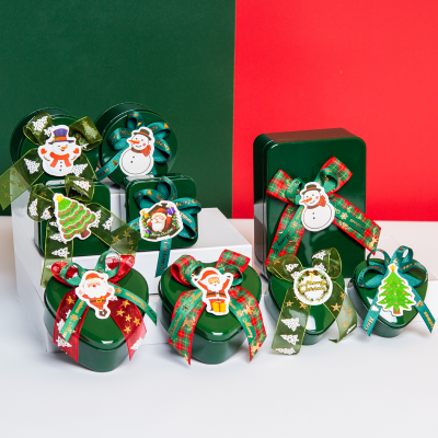 Christmas Creative DIY Tinplate Box Wedding Candies Box Gift Box Sticky Flower Return Gift Packaging Tin Wholesale
