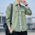 Men's Casual White Shirt Spring and Autumn Korean Style Loose Youth Tooling Outerwear Solid Color Shirt Trendy Coat Wholesale