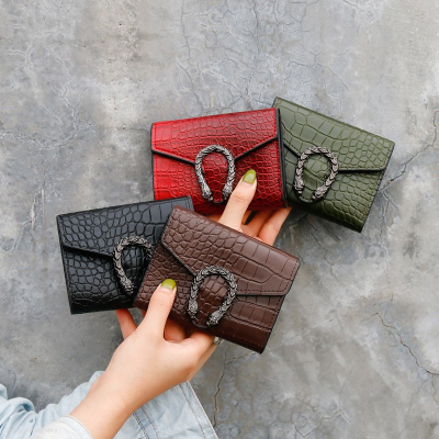 Fashion Crocodile Pattern Simple Women's Short Wallet Women's Handbag Wallet Coin Purse Small Card Holder