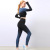 Seamless Cross-Border European and American Yoga Clothes Women's High Elastic Gradient Workout Top Long Sleeve Tight High Waist Hip Lifting Cycling Pants