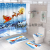 Amazon Christmas Festival Hot Sale Shower Curtain Bathroom Four-Piece Foot Mat Toilet Mat Set