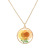 Japanese and Korean Temperamental Elegant Ornament round Hanging Women's Pendant Necklace Gold SUNFLOWER Ornament in Stock