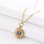 Mysterious Gold SUNFLOWER Necklace Stainless Steel Elegant Gem Inlaid Necklace Jewelry Factory Wholesale