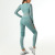 Cross-Border Hot Lululemon Workout Long Sleeve Sports Top Quick-Drying Peach Hip Cycling Pants Yoga Suit