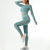 Cross-Border Hot Lululemon Workout Long Sleeve Sports Top Quick-Drying Peach Hip Cycling Pants Yoga Suit