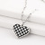 2022 Spring New Stainless Steel Love Plaid Necklace Black-White Checkerboard Plaid Clavicle Chain Necklace Ornament