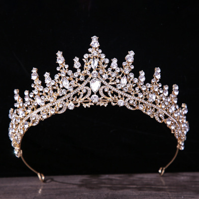 European Baroque Wedding Dinner Bridal Crown Luxury Atmosphere Clothing Gown Accessories Headdress Birthday Crown