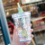 New Creative Rainbow Pop Cup with Straw Dinosaur Little Bear Cartoon Cup Ins Girl Heart Student Good-looking Water Cup