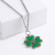 Mori Style Fresh Green Clover Necklace Color Matching Stainless Steel Clover Necklace Men and Women Couple Necklace