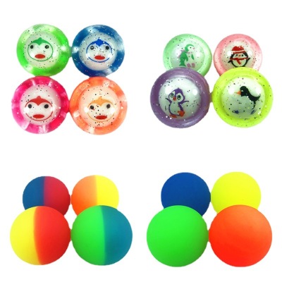 No. 60 Glowing Bounce Ball Rubber Bouncing Ball Children's Luminous Jump Toy Ball Dog Pet Bouncing Ball