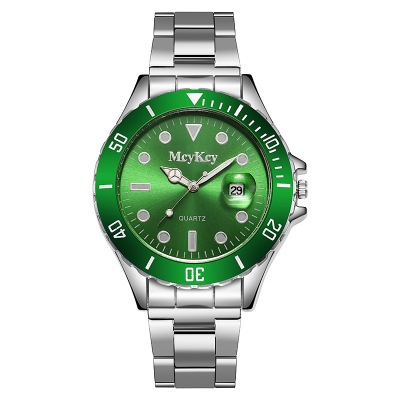 Hot Men's and Ladies' Watches Men's Luminous Quartz Watch Steel Strap Tik Tok Live Stream New Calendar Business Wholesale Watch