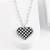 2022 Spring New Stainless Steel Love Plaid Necklace Black-White Checkerboard Plaid Clavicle Chain Necklace Ornament