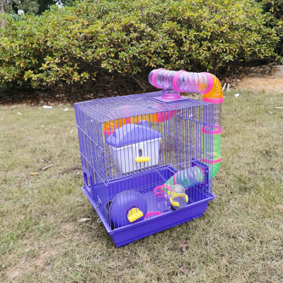 Factory Direct Sales Iron Wire Hamster Cage with Independent Packaging Color Box