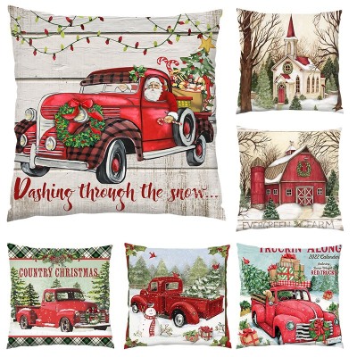Pillow Cover Custom Christmas Series Car Accessories Office Cushion Bedside and Sofa Cushion Factory Direct Sales