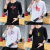 Long-Sleeved T-shirt Men's round Shirt Autumn Winter Ins Trendy Printed Casual T-shirt Thin Long Clothes Men's Clothing