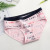 Women's Mid-Waist Cartoon Underwear Large Size Boxers Girl's Cotton Fabric Cute Briefs 368