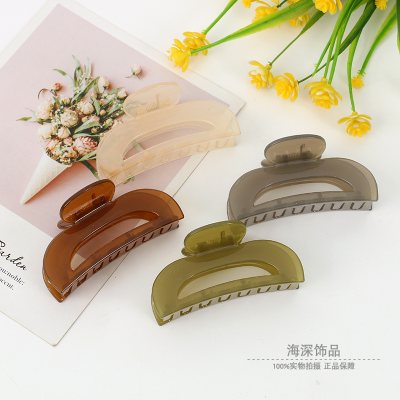 Cream Color Updo Hair Claw Simple Ins Barrettes Female Korean Style Large Shark Clip Back Head Hairpin Hair Ornaments Wholesale