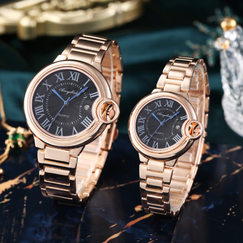 2022 New Couple Pair Watch Factory Direct Fashion Couple Quartz Watch Original Butterfly Clasp Men and Women Pair Watch