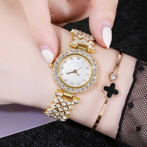 women‘s bracelet watch fashion diamond women‘s bracelet watch factory direct supply full diamond small quartz bracelet watch wholesale