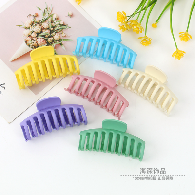 Frosted Elastic Paint Simple Large Keel Clip Back Head Shark Clip Grip Updo Bath Hairpin Factory Wholesale