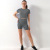 Yoga Clothes Women's Hollow-out Breathable Quick-Drying Workout Top Short-Sleeved Belly Contracting Hip Lifting Riding Shorts Violent Sweat Suit Two-Piece Set