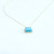 Natural Turquoise Necklace 316 Stainless Steel Electroplated 14K Gold Necklace Square Simple Niche Clavicle Chain Pendant
