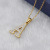 Cross-Border Stainless Steel Diamond Letters Necklace Female 18K Jinmei Fashion Ol English First 26 Letters Pendant Ornaments Female