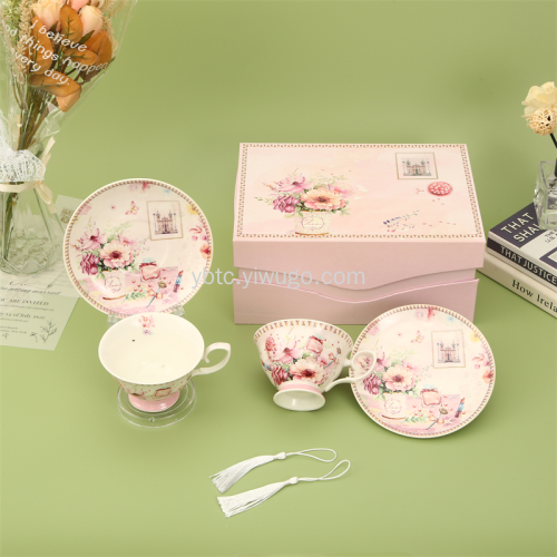 220 ml english cup and saucer afternoon tea coffee shop office gift daily tea set afternoon tea creative