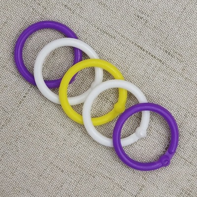 Factory Direct Sales Weaving Tools 2.4cm Plastic Ring Plastic Activity Circle Loose Leaf Broken Ring Colored Ring