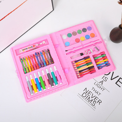 Creative Stationery 68 Children's Painting Kit Watercolor Pen Crayon Colored Pencil Brush Stationery Combination Holiday Gift