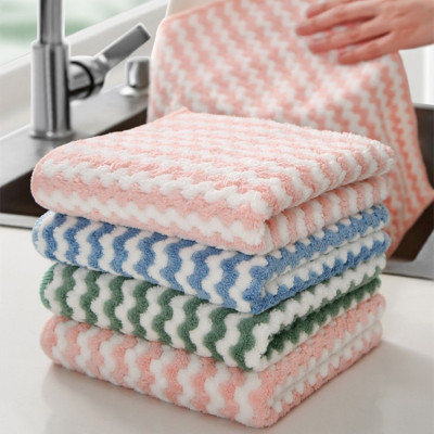 Kitchen Cleaning Rag Absorbent Dish Towel Oil-Free Dishcloth Scouring Pad Household Cloth Dishcloth Wholesale Supply