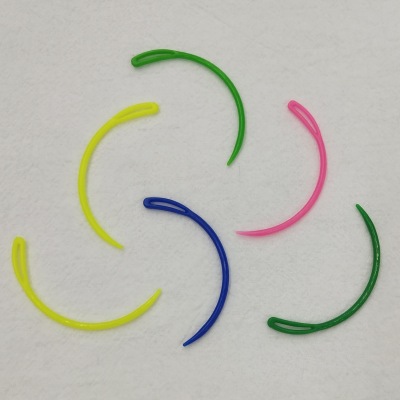 Factory Direct Sales Knitting Tool-5.5cm Colored Plastic Curved Needle Plastic Sewing Needle Plastic Curved Needle