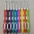 Factory Direct Sales Weaving Tools TPR Mixed ABS Two-Color Handle Aluminum Crochet Hook a Set of 9 Pieces Pu Bag Packaging