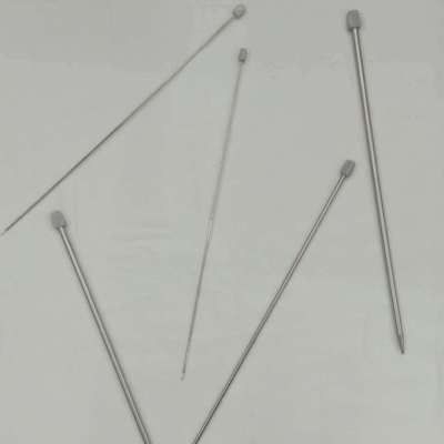 [Factory Direct Sales] Knitting Tool Stainless Steel Knitting Needle Multi-Functional Single Head Sweater Needle with Needle Cap Sweater Needle