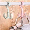 Four-Claw Hook Multi-Functional Coat Hook Household Wall Pannier Bag Tie Rack Punch-Free Scarf Storage Rack Rotatable
