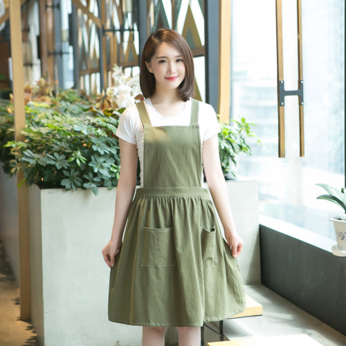 fashion princess apron kitchen cooking single layer household apron women‘s work clothes coffee shop double layer apron logo