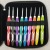 Factory Direct Sales Weaving Tools TPR Mixed ABS Two-Color Handle Aluminum Crochet Hook a Set of 9 Pieces Pu Bag Packaging