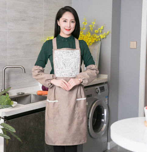 korean fashion apron cute princess dress single layer apron fashion kitchen double layer antifouling printed logo word