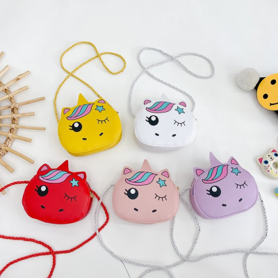 New Children's Bags Crossbody Bag for Girls Cute Cartoon Unicorn Small Bag Fashion Shoulder Bag Coin Purse